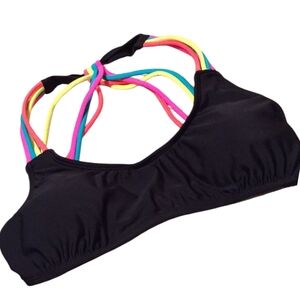 OP Black Bikini Top & Neon Straps size small